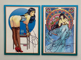 Steve Woron's Betty Page The 50's Rage #1A & 2A Complete 1991 (with cards)